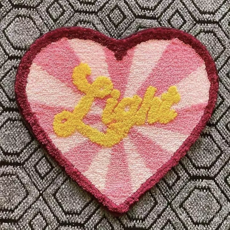 Love Sparkle Light Tufted Rug Carpet Or Wall Hanging Floor Bathroom Mat Cozy Red Heart Print Soft Absorbent Slip-resistant Decor Love Sparkle Light Tufted Rug Carpet Or Wall Hanging Floor Bathroom Mat Cozy Red Heart Print Soft Absorbent Slip-resistant Decor