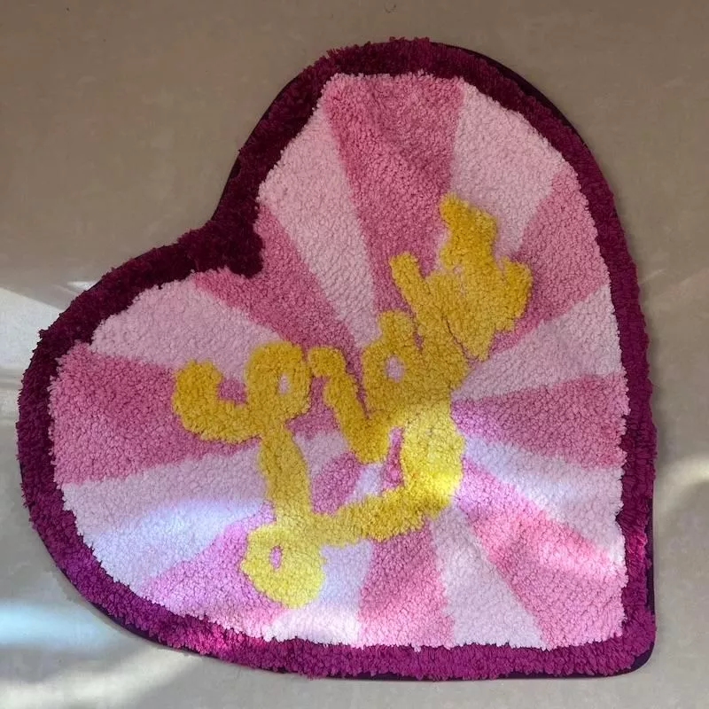 Love Sparkle Light Tufted Rug Carpet Or Wall Hanging Floor Bathroom Mat Cozy Red Heart Print Soft Absorbent Slip-resistant Decor Love Sparkle Light Tufted Rug Carpet Or Wall Hanging Floor Bathroom Mat Cozy Red Heart Print Soft Absorbent Slip-resistant Decor